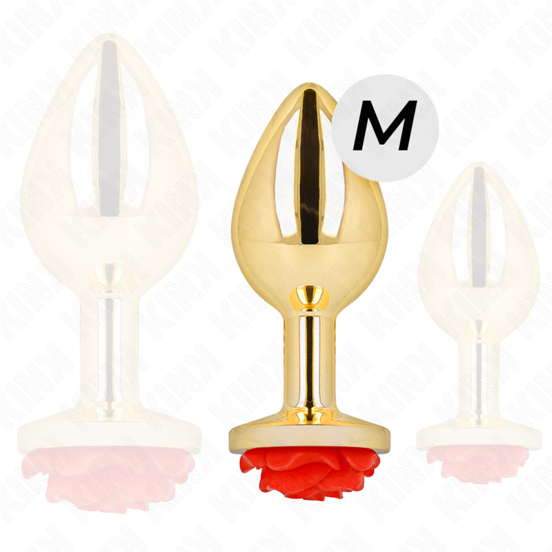 KINK -  PLUG ANAL GOLD ROSE RED SIZE M