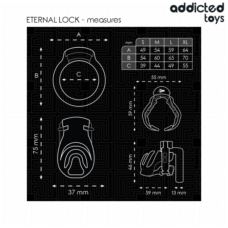 ADDICTED TOYS LOCKED - ETERNAL LOCK PENIS CAGE 9 CM
