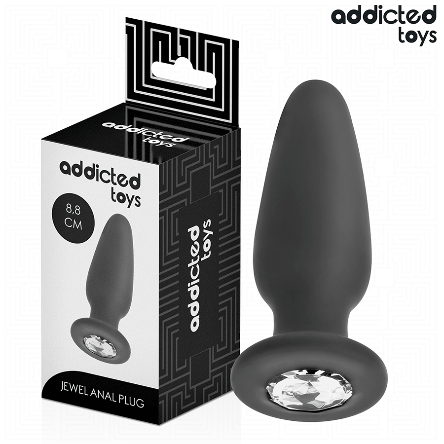 ADDICTED TOYS - ANAL PLUG WITH JEWEL SILICONE SIZE S 8.8 CM product image