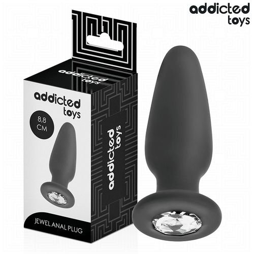 ADDICTED TOYS - ANAL PLUG WITH JEWEL SILICONE SIZE S 8.8 CM product image