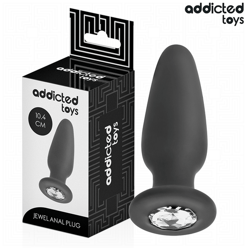 ADDICTED TOYS - ANAL PLUG WITH JEWEL SILICONE SIZE M 10.4 CM product image