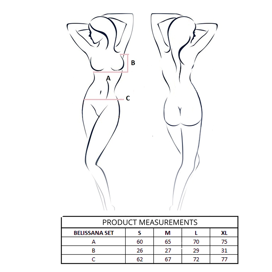 PASSION - BELISSANA BRA + THONG SET BURGUNDY L/XL