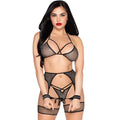 LEG AVENUE - SET TOP + TANGA + LIGUERO + ESP