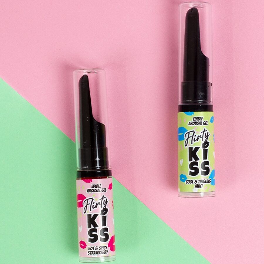 SECRETPLAY - FLIRTY KISS GELS WITH ORAL SEX EFFECTS STRAWBERRY & MINT 2 x 8 GR