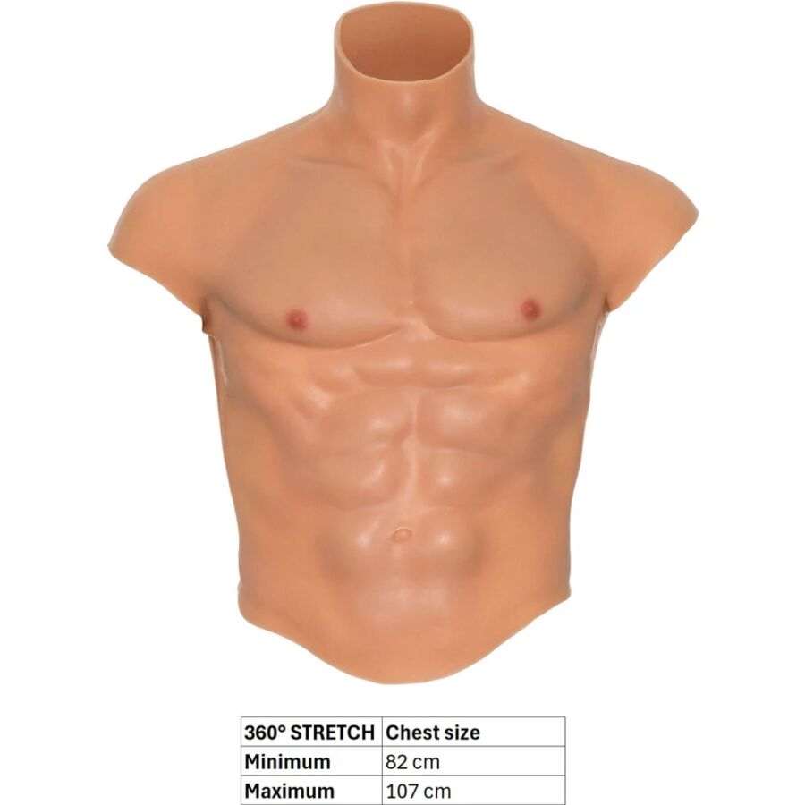 HIDDEN DESIRE - ALTER EGO SILICONE MALE TORSO SHIRT WITH ABS FLESH